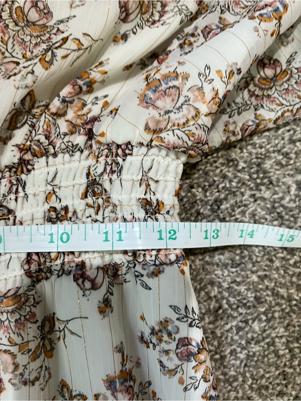Express Floral Maxi Dress Smocked Waist Lined Flutter Sleeves V-Neck Cottagecore - Picture 11 of 13